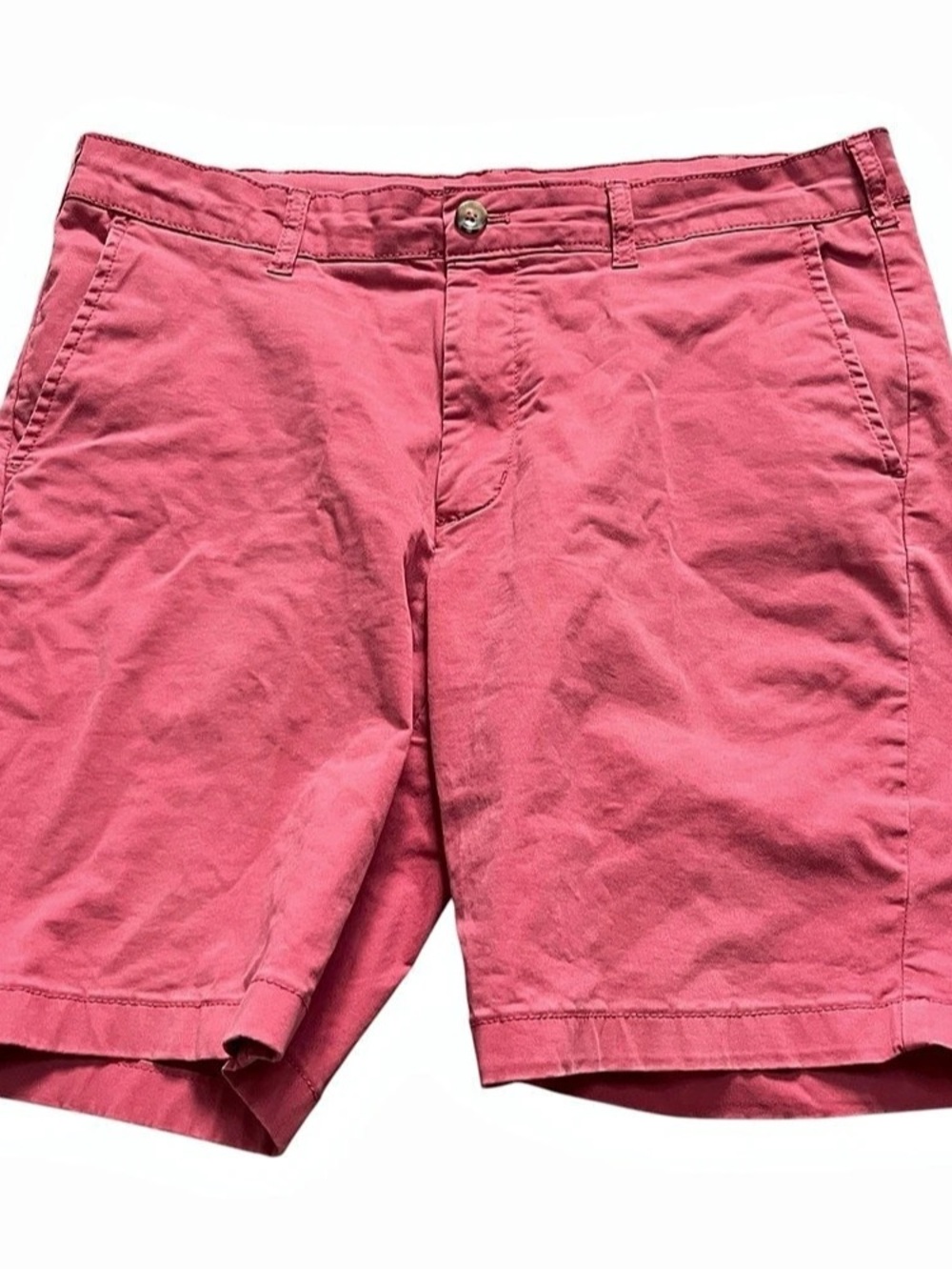 IZOD Saltwater Chino Short Pink Waist 34 9” Inseam Stretch